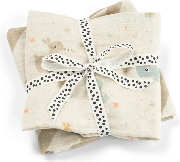 Done by Deer Celebration muslin cloths, sand - 2 pcs