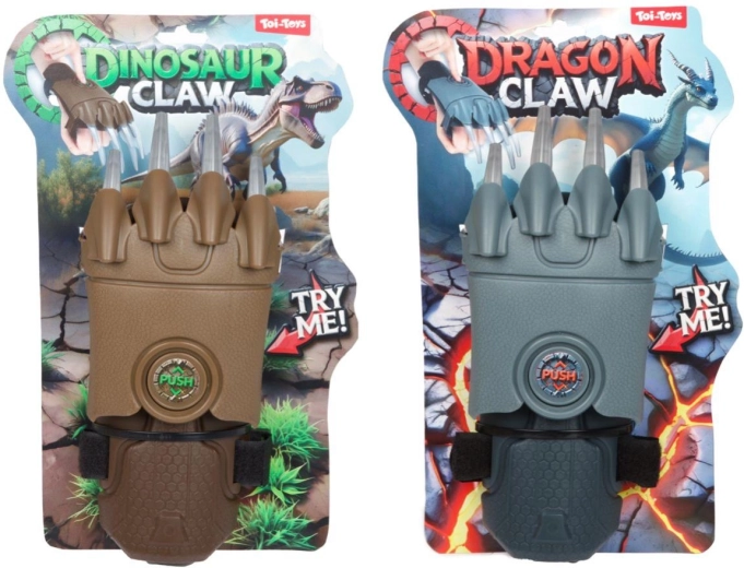 Izvlačive kandže zmaj/dinosaur plastične 11 × 29 cm, 2 boje