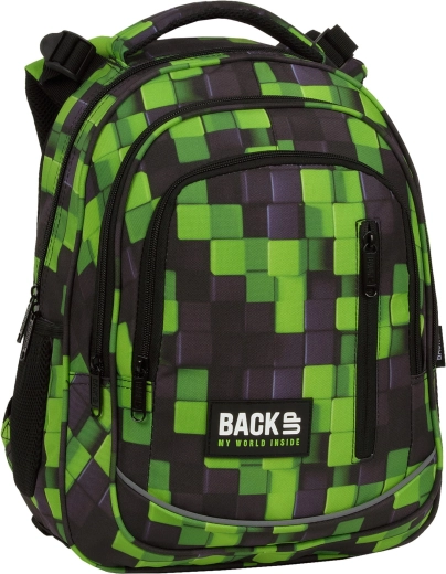 Školski ruksak BackUP Metasphere zeleno-crni 24 l