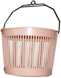 Okrugla košarica za kvačice s kukom 20 × 15 cm, plastika, mix boja