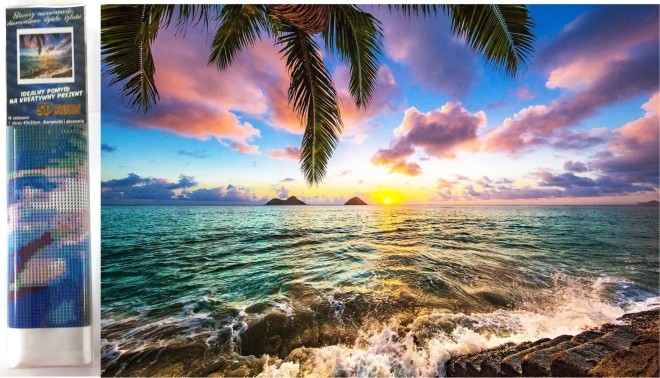 Dijamantno slikanje – zalazak sunca u raju 30 × 40 cm