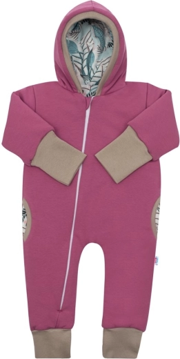 Topli proljetni kombinezon s kapuljačom New Baby Spring ružičasto-ljubičasti