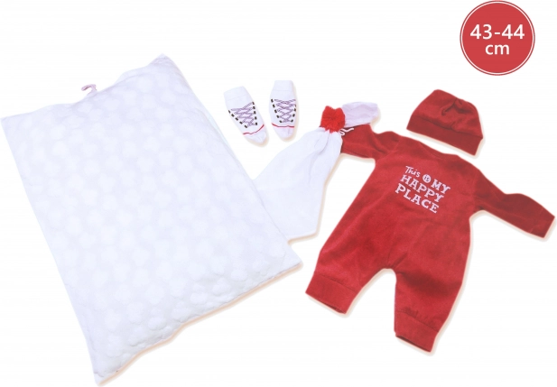 Odjeća za lutku NEW BORN 43–44 cm – 3-dijelni set s jastučićem i tješilicom