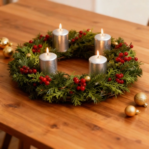 Set of 4 Unscented Silver Cylindrical Candles