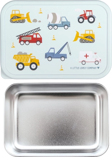 A Little Lovely Company nehrđajuća kutija za užinu s plastičnim poklopcem – vozila
