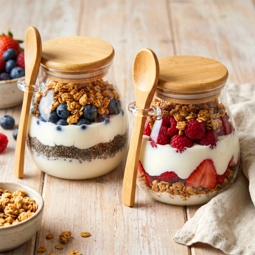 Praktičan set 2 čaša sa žličicama