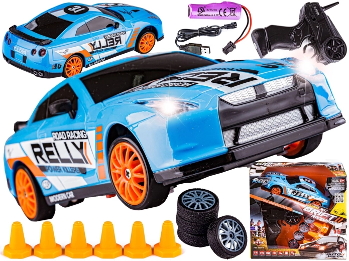 Drift RC auto Nissan GT-R 1:24 2,4 GHz 4WD plavo - 1 komad