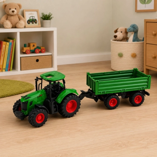 Traktor s prikolicom za realističnu igru na farmi