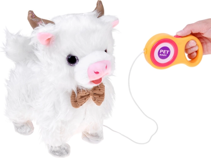 Walks, moves its head and sings in English