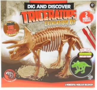 Iskopavanje dinosaurovih kostura s triceratopsom koji svijetli u mraku