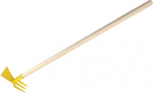 Dvosmjerna motika za djecu žuta s drškom 80cm