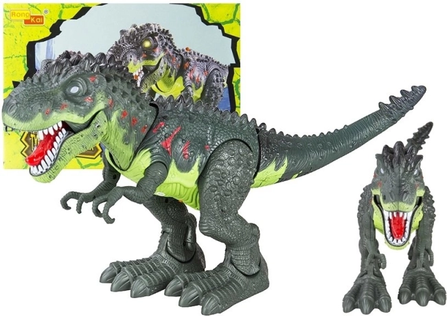 Hodajući dinosaurus T-Rex na baterije sa svjetlima i zvukovima – zeleni
