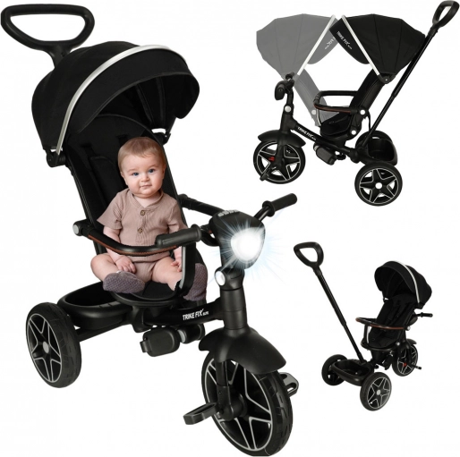 Trike Fix Elite dječja tricikla s funkcijom kolica 2u1 crna