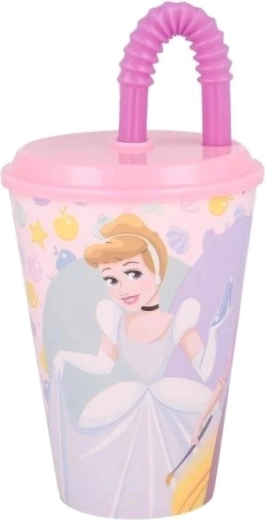 Plastična čaša s poklopcem i slamkom Princeze