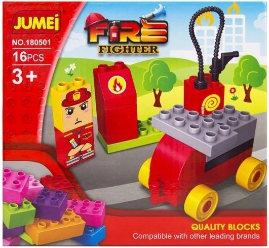 Jumei Building Set 3+ Fire Station, 16 pieces, 20 × 19 cm - 1 piece