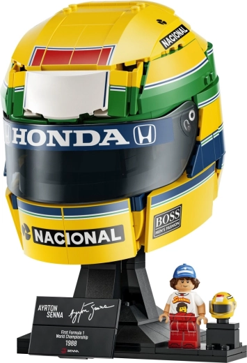 Authentic details and colors inspired by the Senna helmet