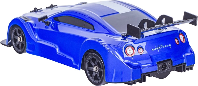 Bold blue with white stripes and spoiler