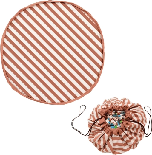Play&Go Noomad original podloga za igru i vreća za igračke Stripes brown