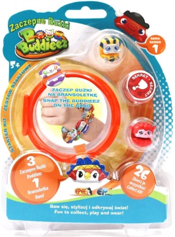 Bbuddieez Prikvačive Buziki početni set – 3 figurice i narukvica
