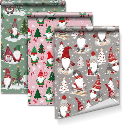 Wrapping Paper with 3 Patterns, 70 × 150 cm