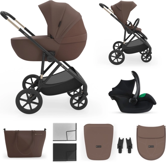 Kombinirana kolica 3u1 Kinderkraft Prime 3 velvet mocca