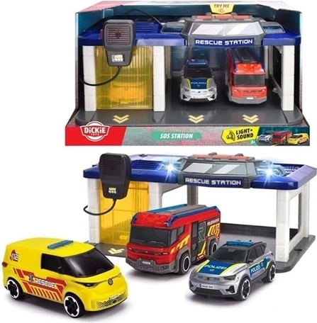 Dickie Toys Rescue Station with 3 Vehicles