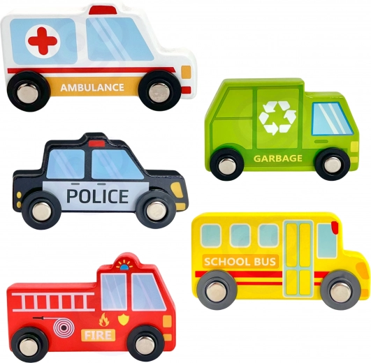 Wooden vehicles with rubber wheels
