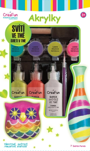 CreaFun glowing acrylic paints – set of 7 colors
