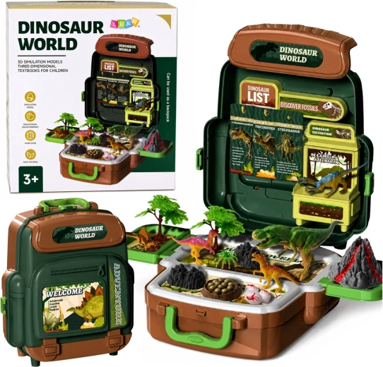Svijet dinosaura – prijenosni ruksak-kofer s figuricama i edukativnim karticama (30 dijelova)