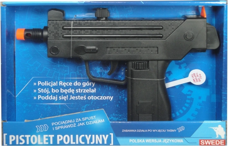 Igračka policijski pištolj sa zvukom i poljskim glasovnim modulom