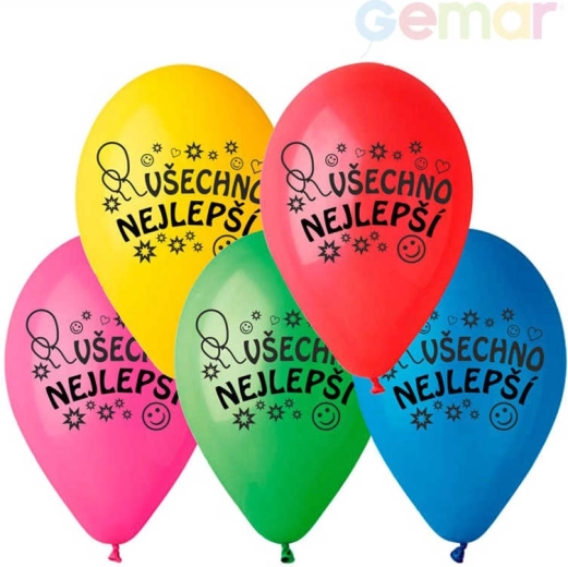 Gemar lateks balon s tiskom „Sve najbolje“ 26 cm - 1 komad