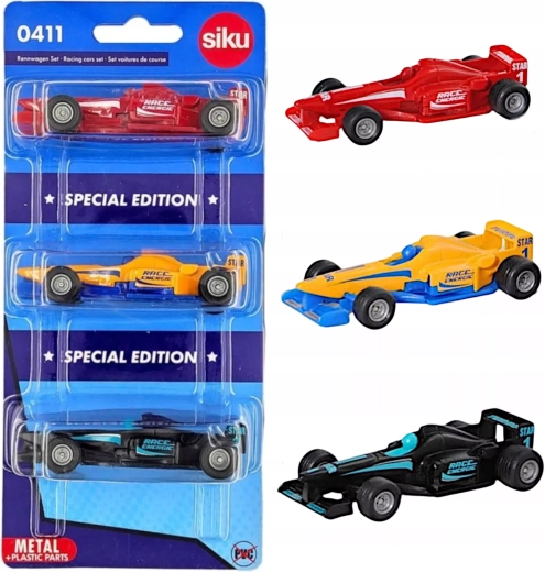 Siku set 3 trkaća metalna formula automobila