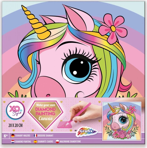 Dijamantno slikanje na okviru Jednorog 20 × 20 cm
