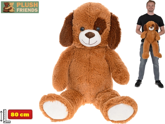 Plush Friends veliki plišani pas 80 cm tamnosmeđi
