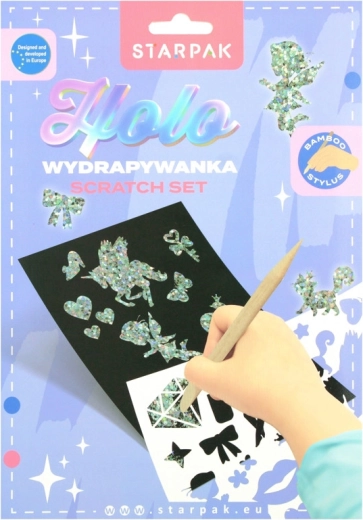 Holographic scratch art kit - 1 piece