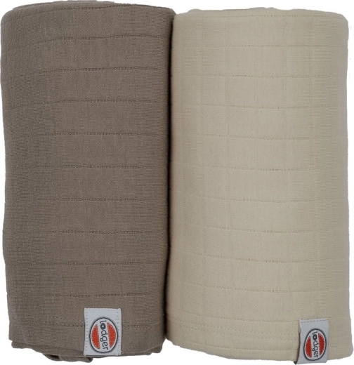 Lodger swaddler solid, set of 2 pcs 110 × 110 cm birch/buffalo