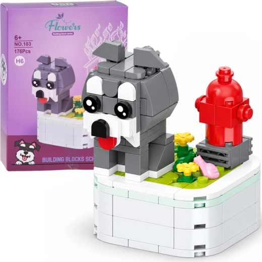 Schnauzer Building Set on a Stand, 176 Pieces