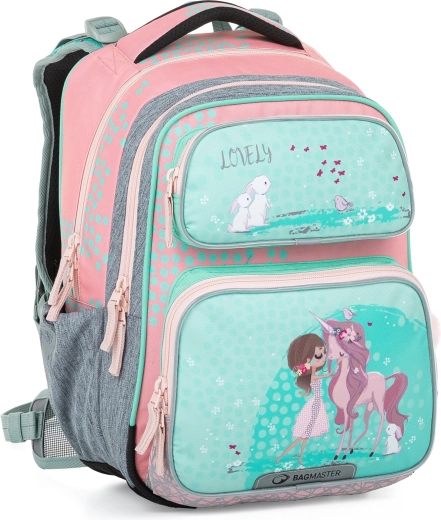Bagmaster school backpack Dopi 23 B Unicorn and Bunnies