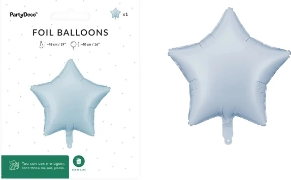 Folijski balon zvijezda 48 cm, maglovito plava