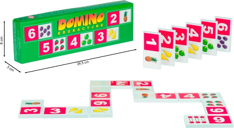 edukativno plastično domino – brojevi i voće