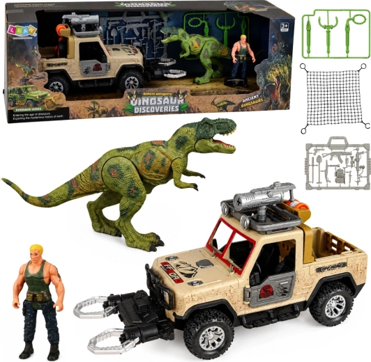 Dinosaur Hunter Set with T-Rex, Sound Off-Road Vehicle and Figure