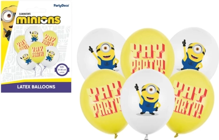 Lateks baloni Strong 30 cm Minionci s tiskom (6 kom)