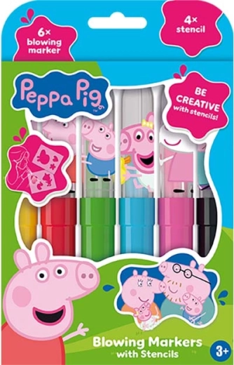 Puhački flomasteri Peppa Pig sa šablonama