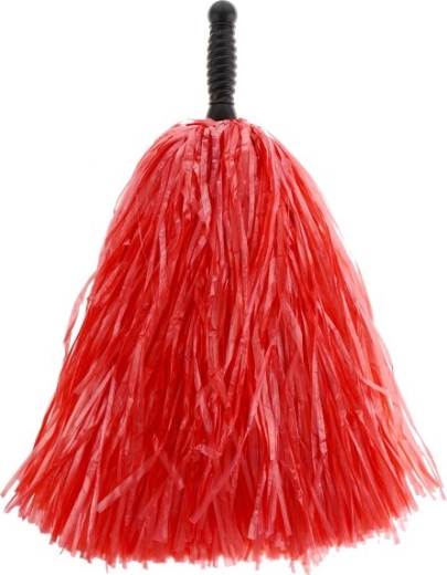 Crveni cheerleading pompon s crnom drškom