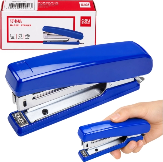 Deli office stapler 24/6, blue, up to 20 sheets