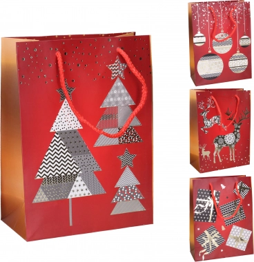 Poklon-vrećica M 26 × 32 × 10 cm – božićni motivi