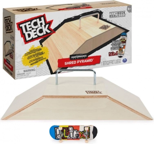 Drvena rampa s fingerboardom Tech Deck Shred Pyramid Set