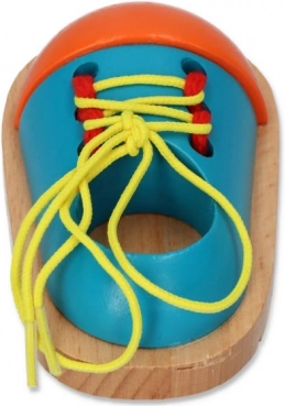 Real shoelace and evenly spaced holes