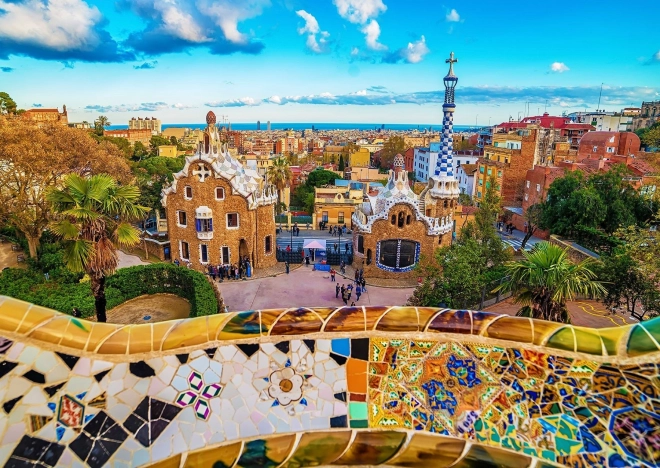 Puzzle Pogled iz parka Güell u Barceloni 1000 dijelova