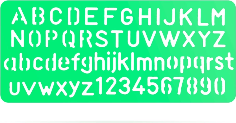 Template with letters and numbers